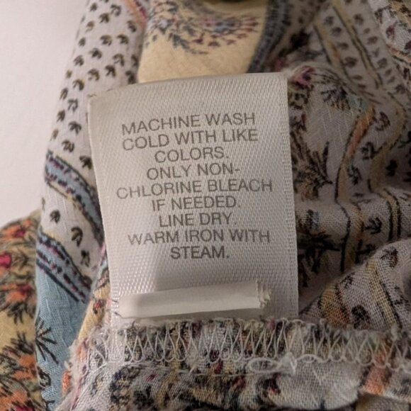 J Jill Floral Tunic Womens Size 2X Blue Stripe Lightweight Button Down Shirt - Picture 6 of 9